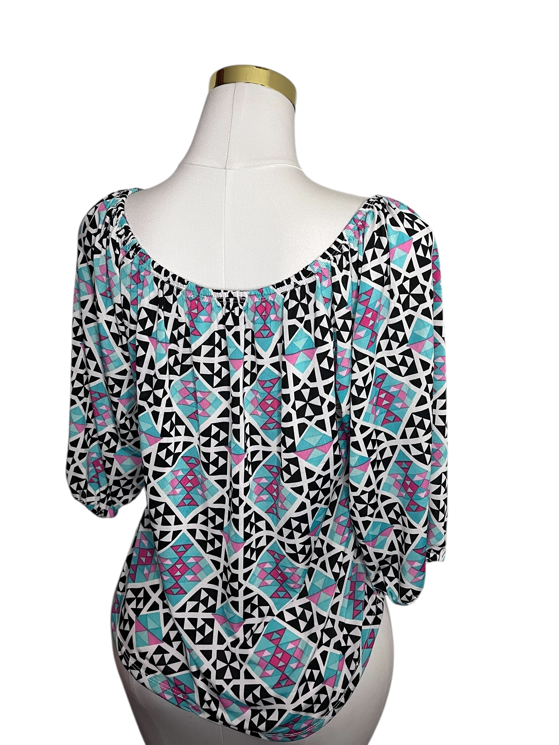 Geometric Print Blouse (Prestige Size 2X)