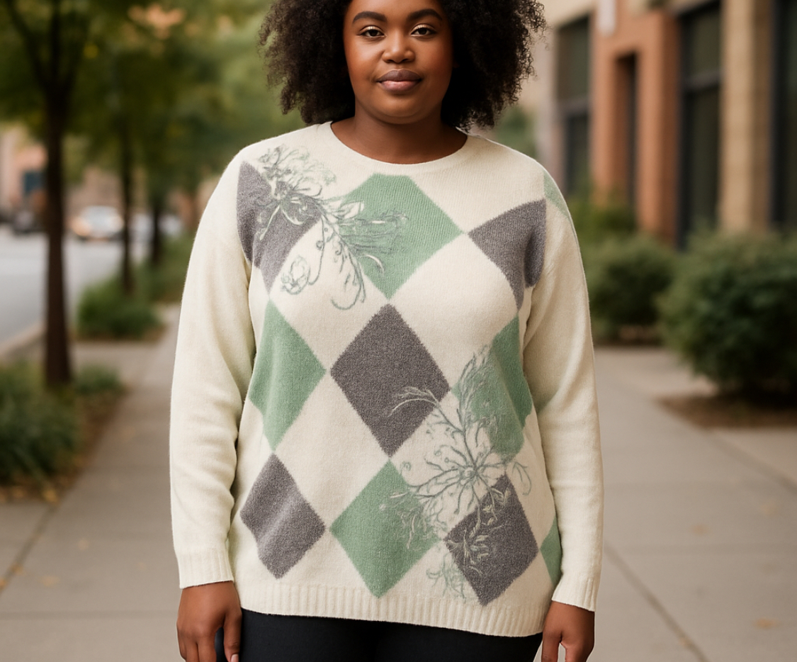 Alfred Dunner- Argyle Pattern Sweater (1X)