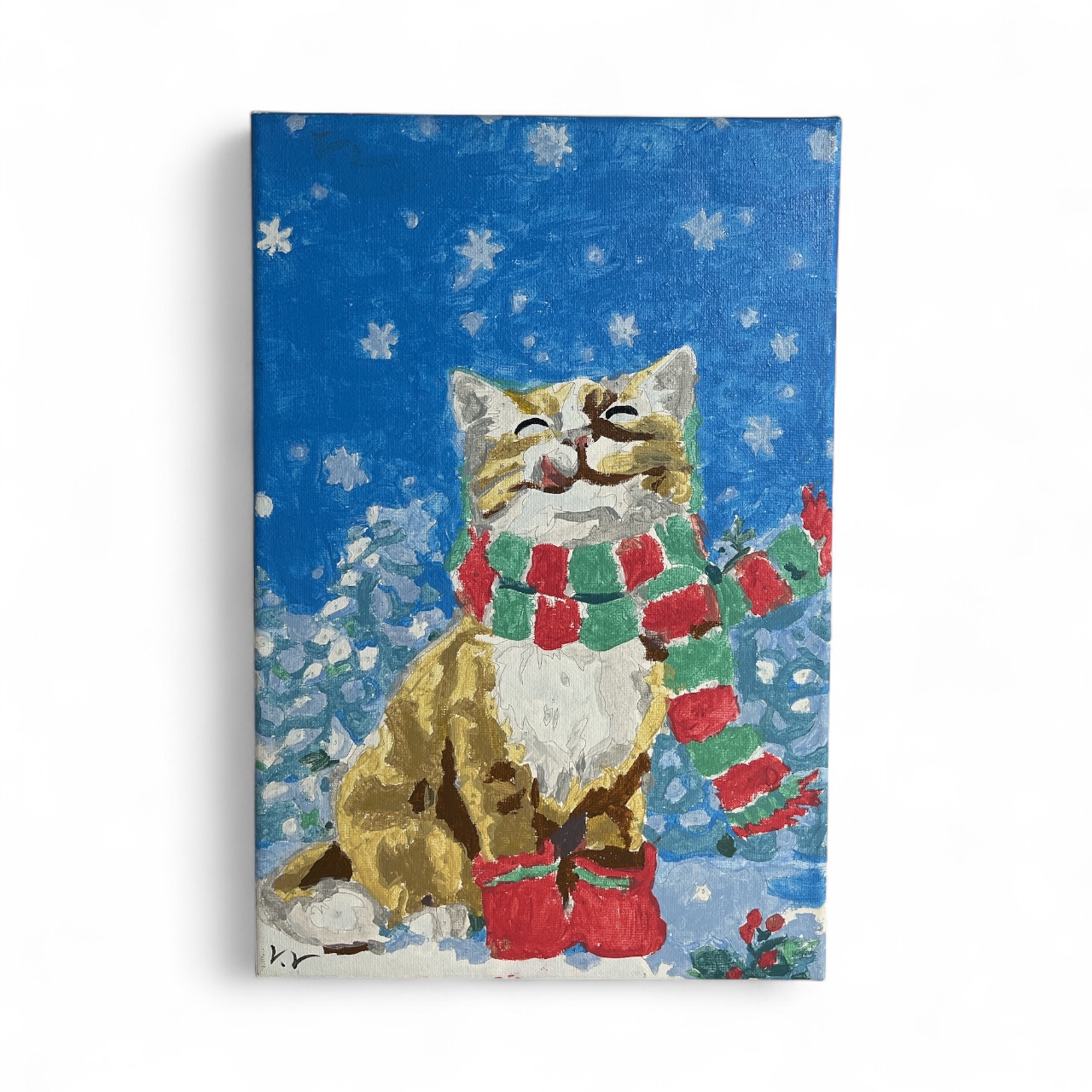 Winter Cat Painting
