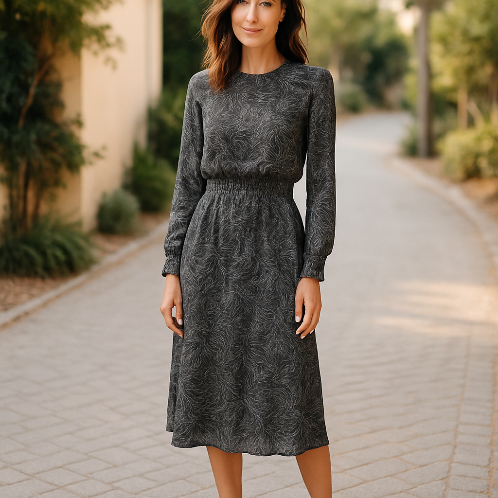  Elegant Black Floral Sheer Dress (size M)
