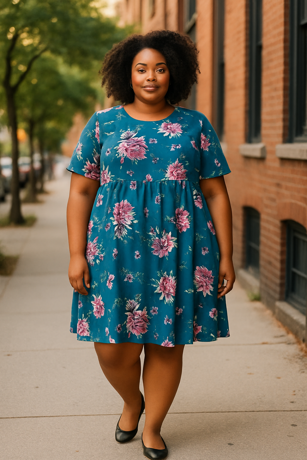 Terra Sky - Floral Patterned Dress (14w)