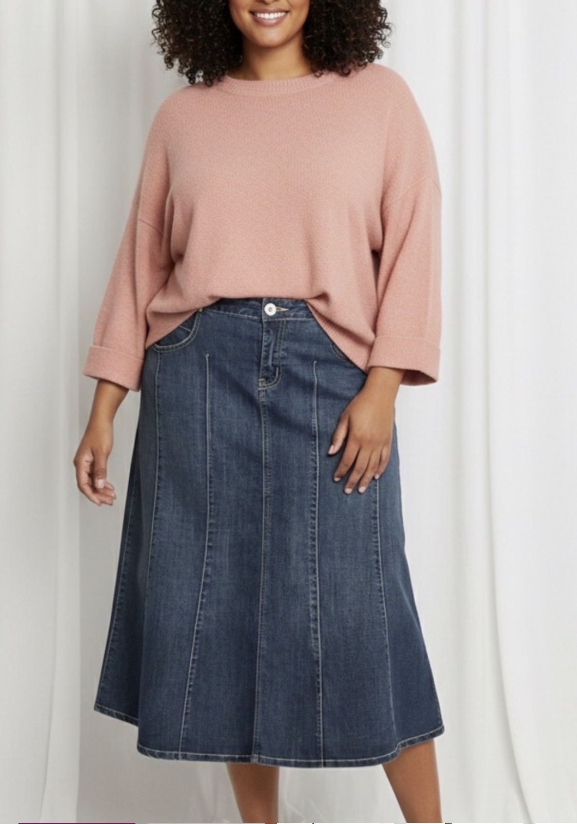 Motto- Retro Denim Skirt( Size 18W)