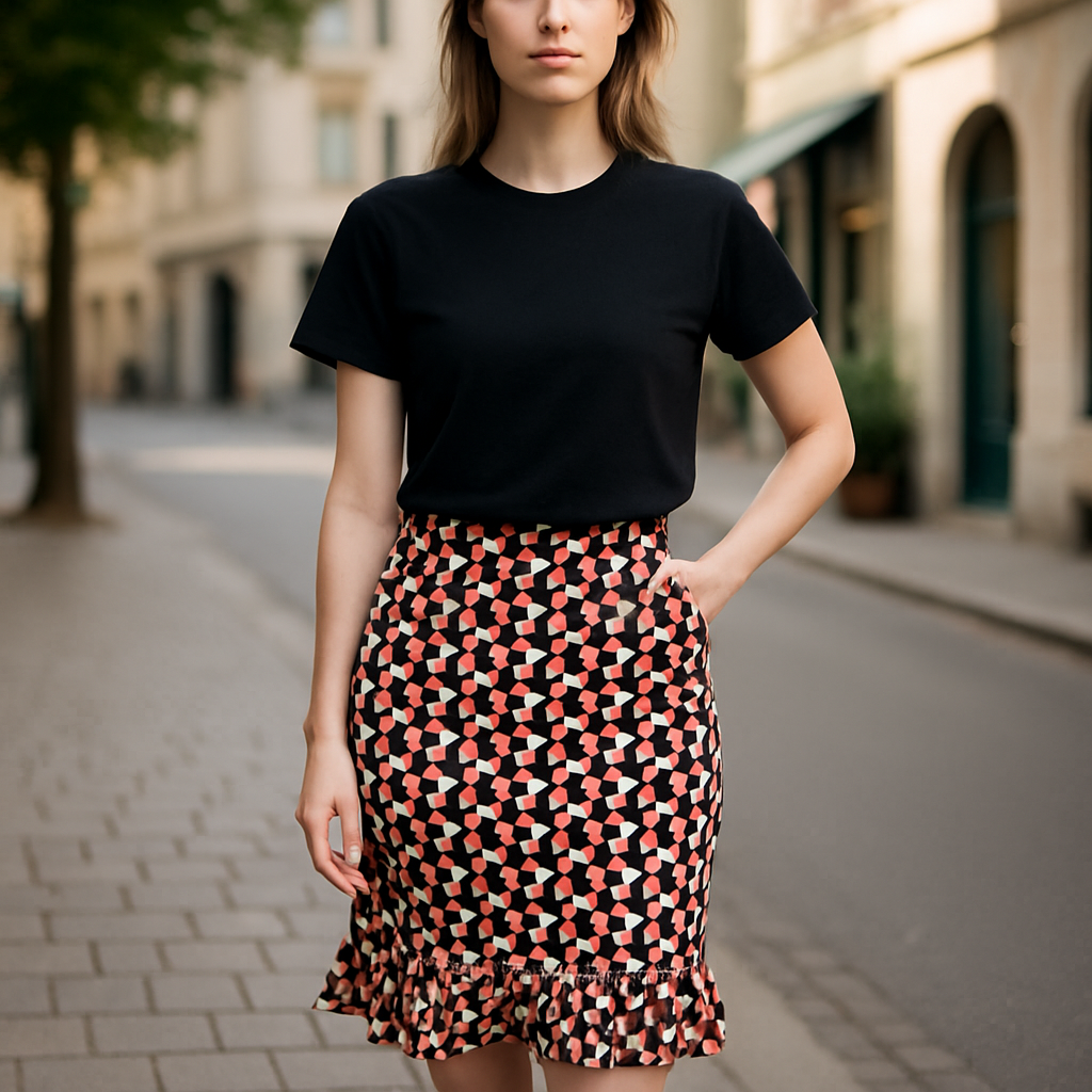 Messini- Geometric Pattern Skirt (size Small)