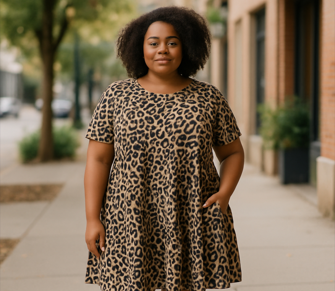 Terra Sky - Leopard Print Dress (14 W)