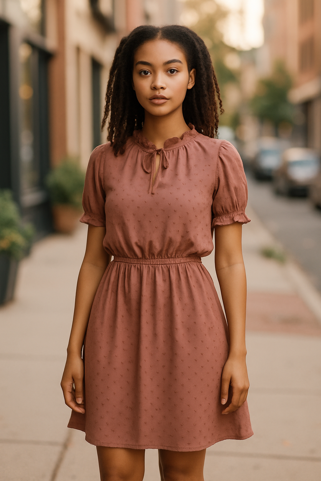 Monteau Los Angeles- Elegant Mauve Dress (Size XS)