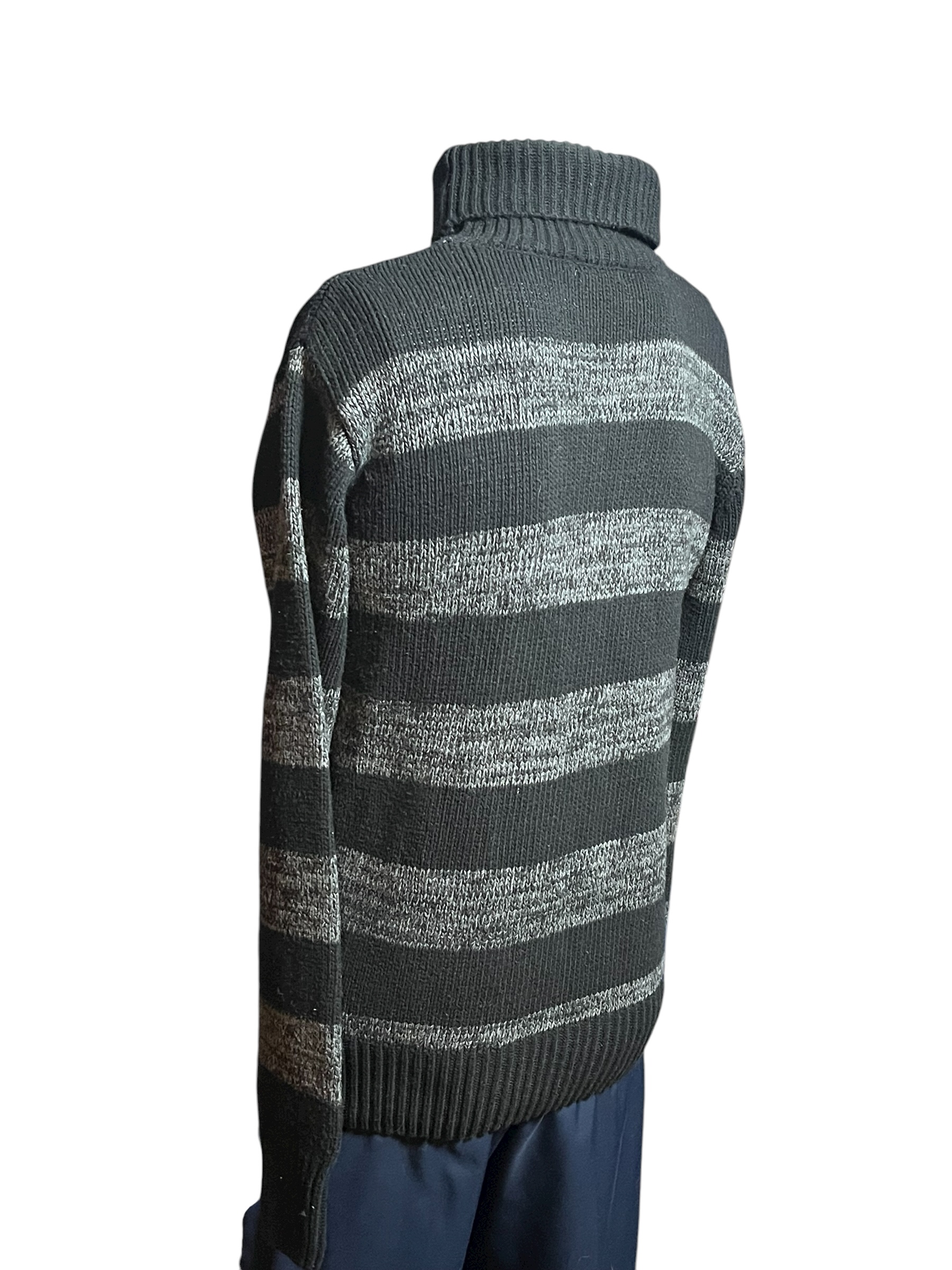 Eddie Bauer-Striped Turtleneck Sweater(size L)