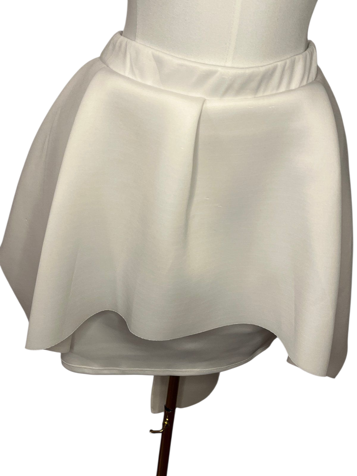 Fashion 2  Figure- White Flared and asymmetrical Skirt