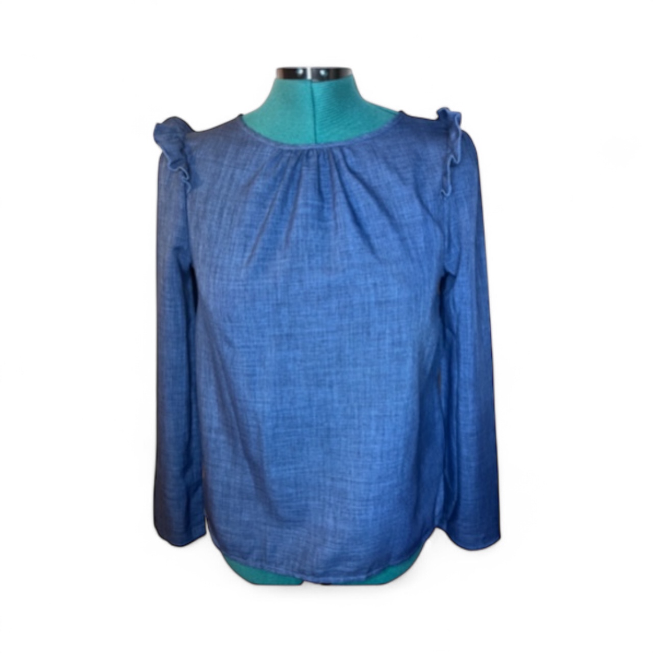 SHEIN- Blue Denim Blouse