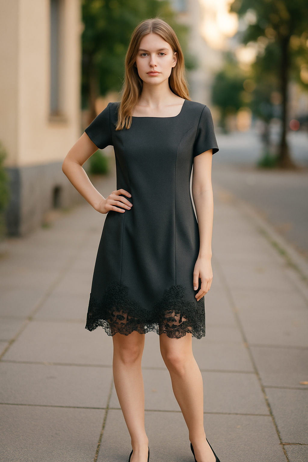 -Elegant Black Dress (size 8)