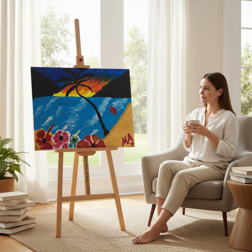 Tropical Sunset Canvas Painting