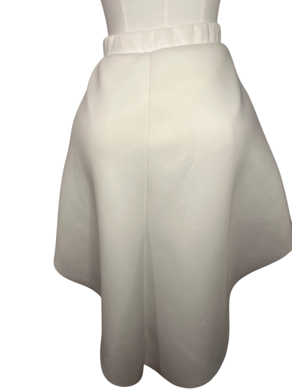 Fashion 2  Figure- White Flared and asymmetrical Skirt