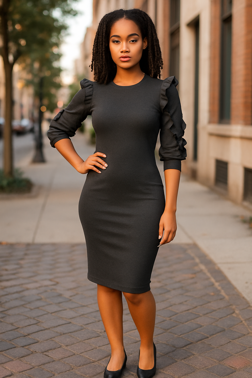 Zara - Elegant Black Dress (S )