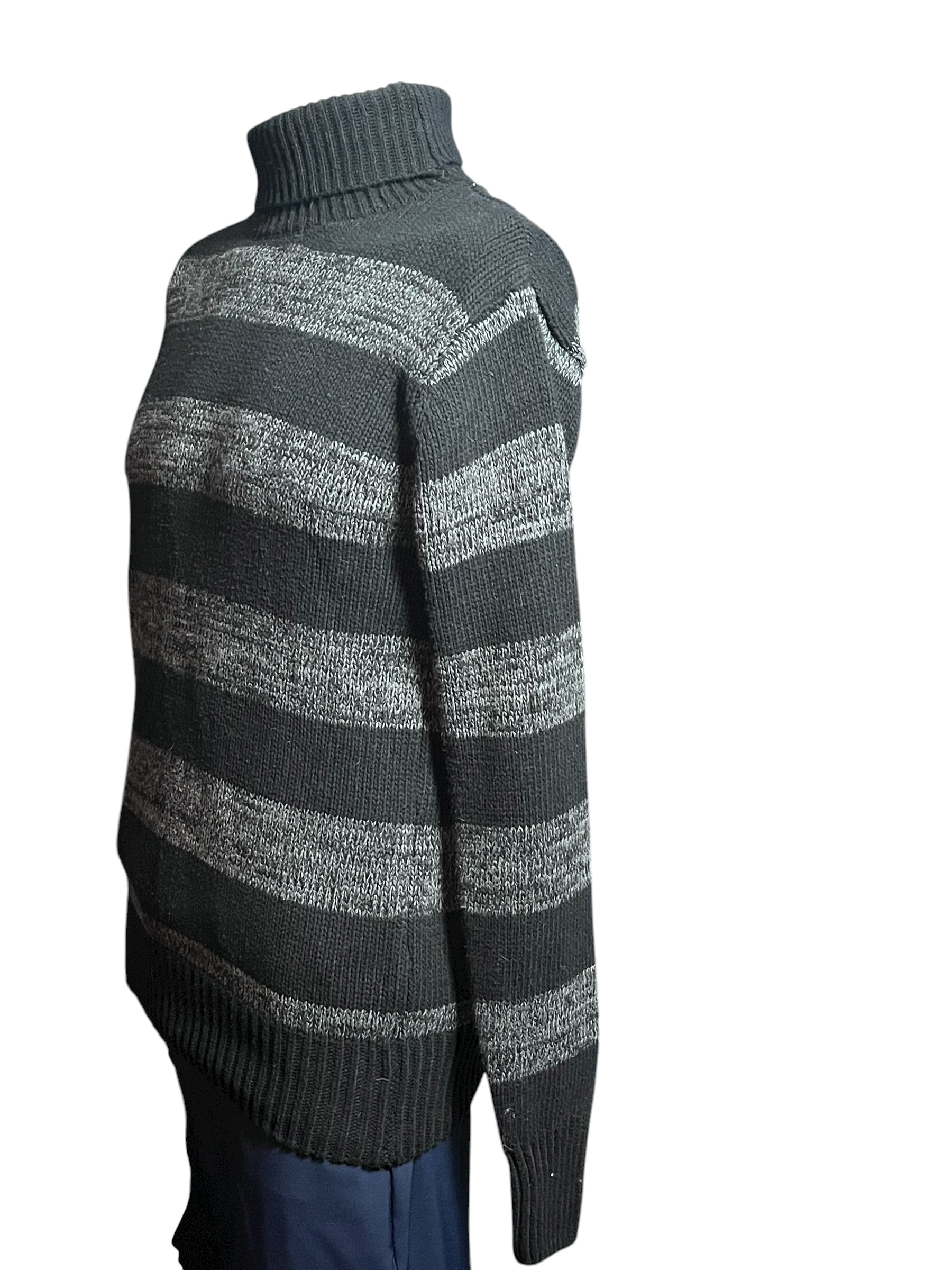 Eddie Bauer-Striped Turtleneck Sweater(size L)