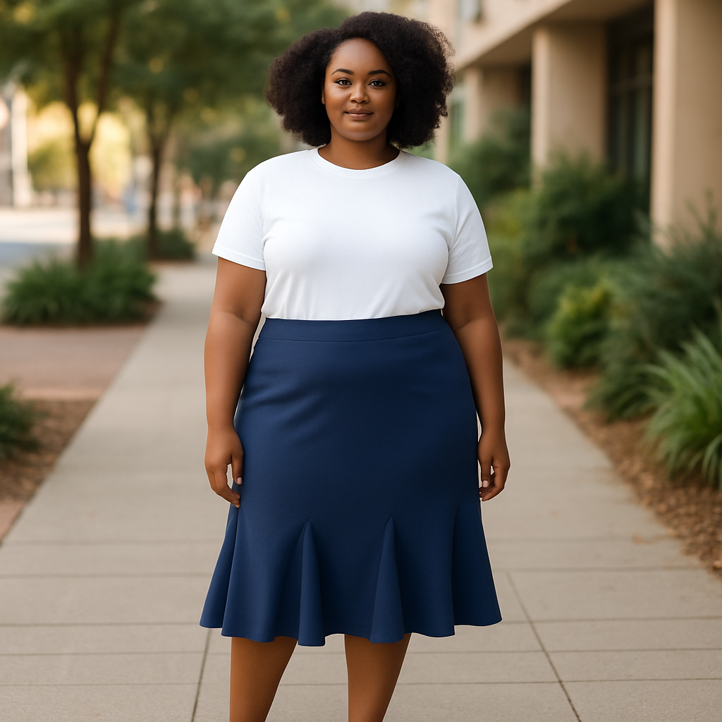 Ashley Stewart -Elegant Navy Blue Skirt size 14/16