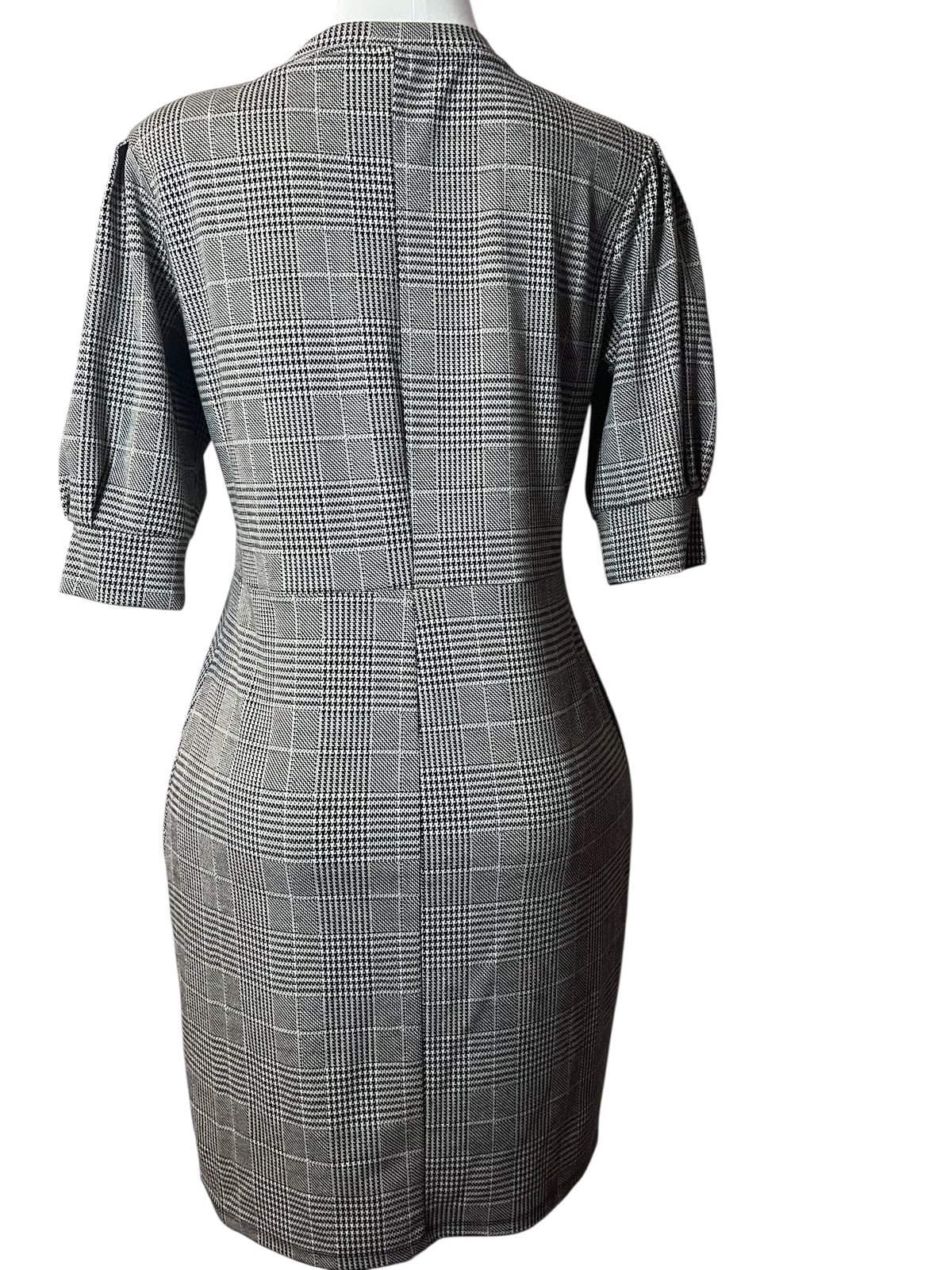 H&M Black and White Plaid Dress (size L)