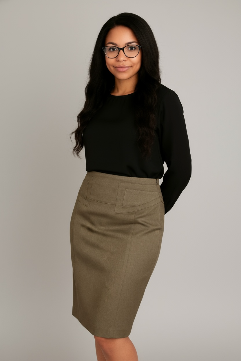 Express -Women's Khaki Pencil Skirt