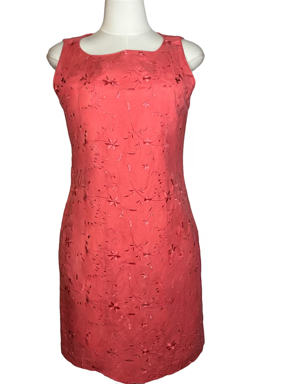 Brighten Your Look with Our Orange Linen-Rayon Sleeveless Dress – Lightweight, Breathable, Perfect for Summer(Size 14)