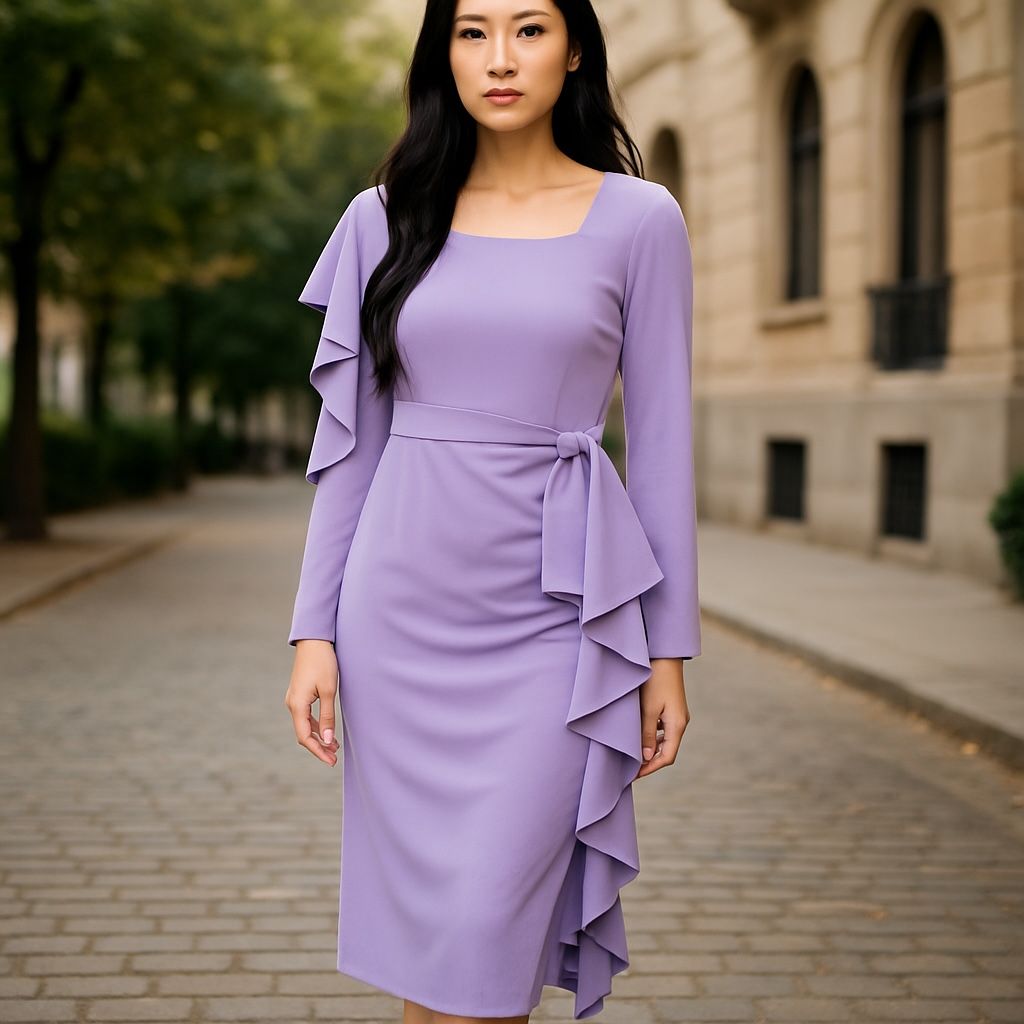 SHEIN- Elegant Lavender Dress (size 12)