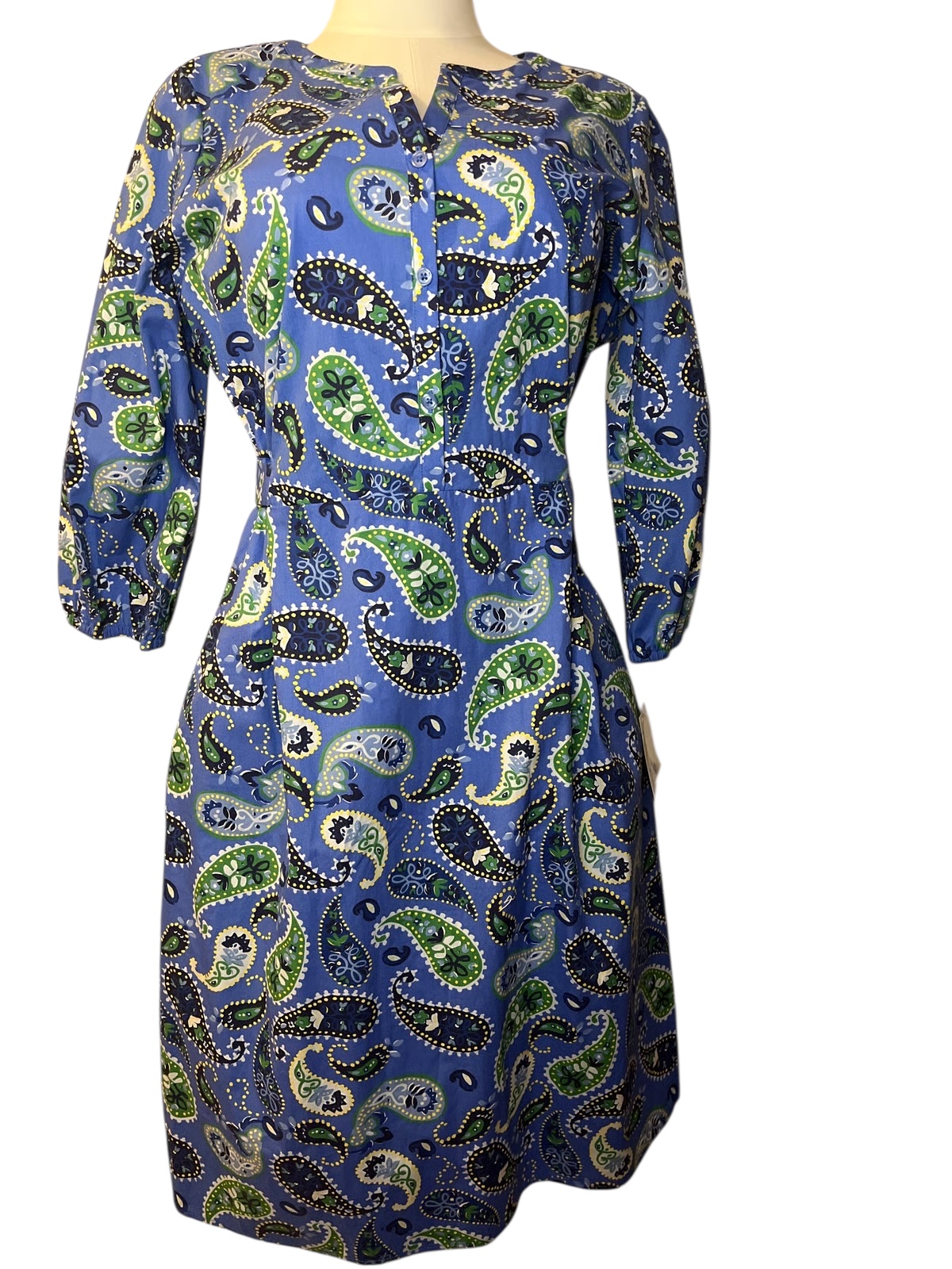 Croft & Barrow-Printed Blue Paisley Dress