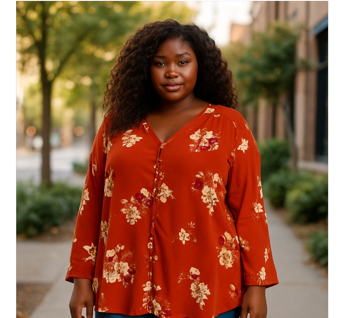 Torrid- Floral Button-Down Blouse (size 3x)
