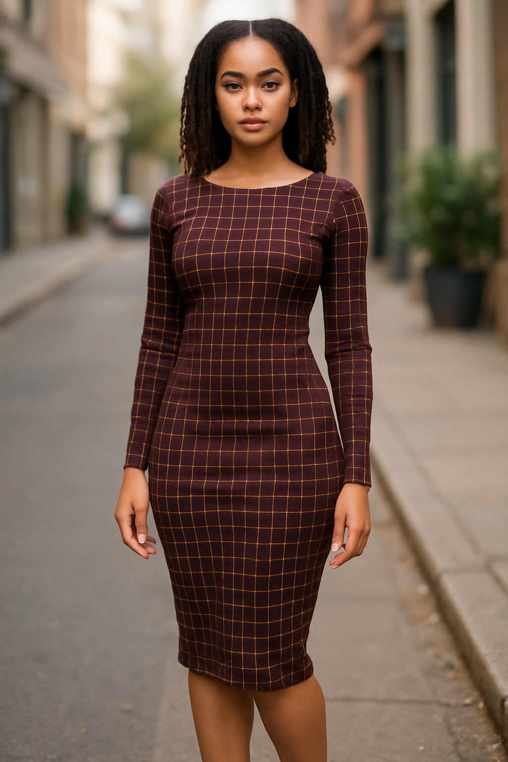  Checkered Pencil/Cocktail Dress (xxs)