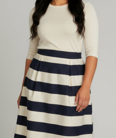 Banana Republic- Striped Skater Skirt (10p)