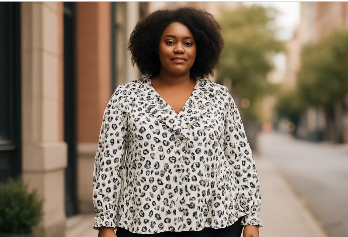 Leopard Print Blouse (XL)