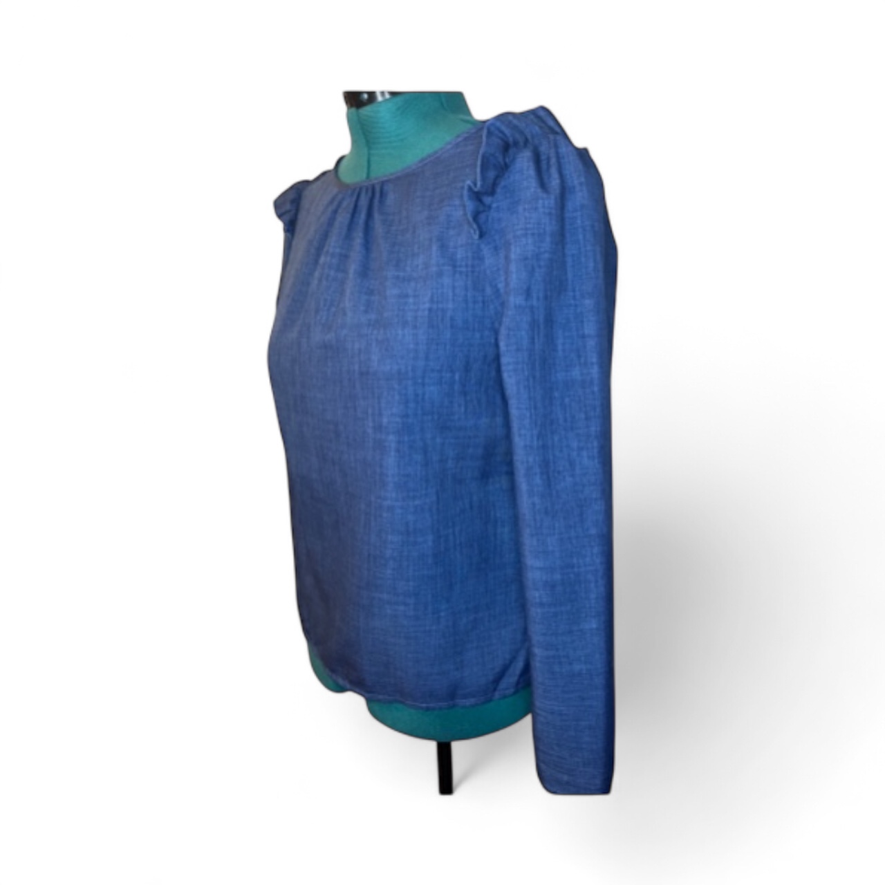 SHEIN- Blue Denim Blouse