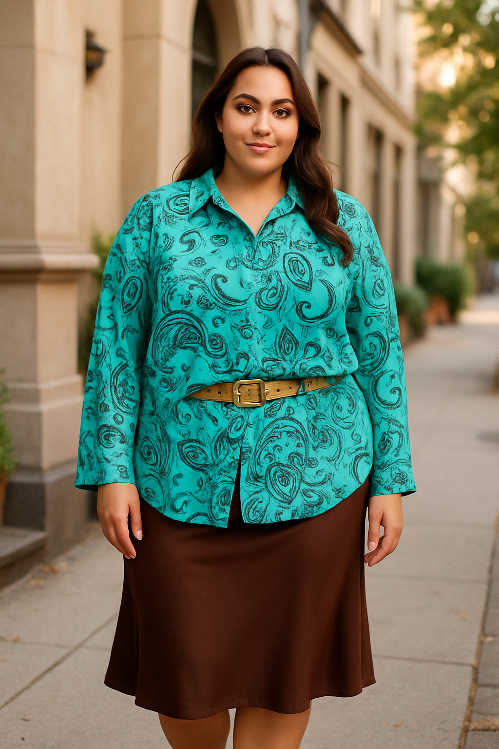 Turquoise Paisley Blouse(size 2x)