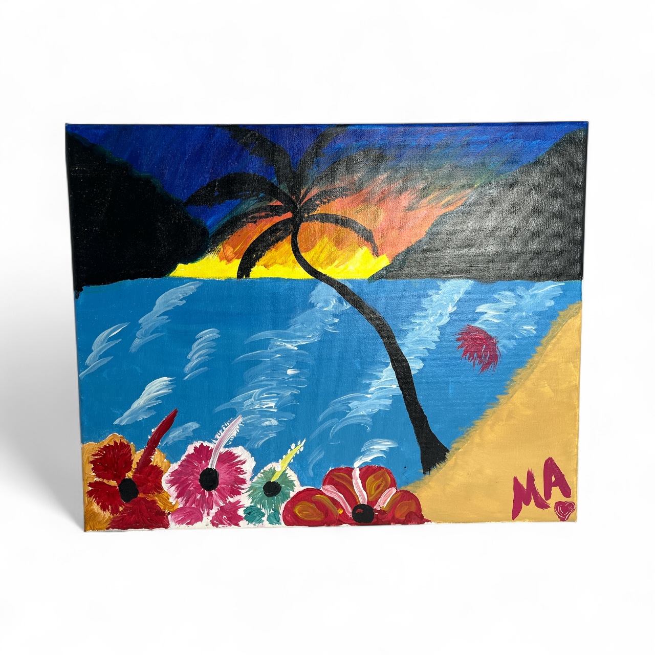 Tropical Sunset Canvas Painting