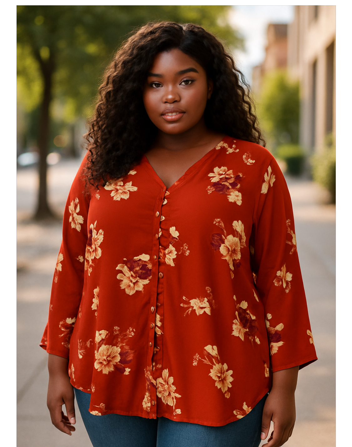 Torrid- Floral Button-Down Blouse (size 3x)