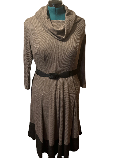 Robbie Bee -Knit Cowl Neck Dress (size 1x)