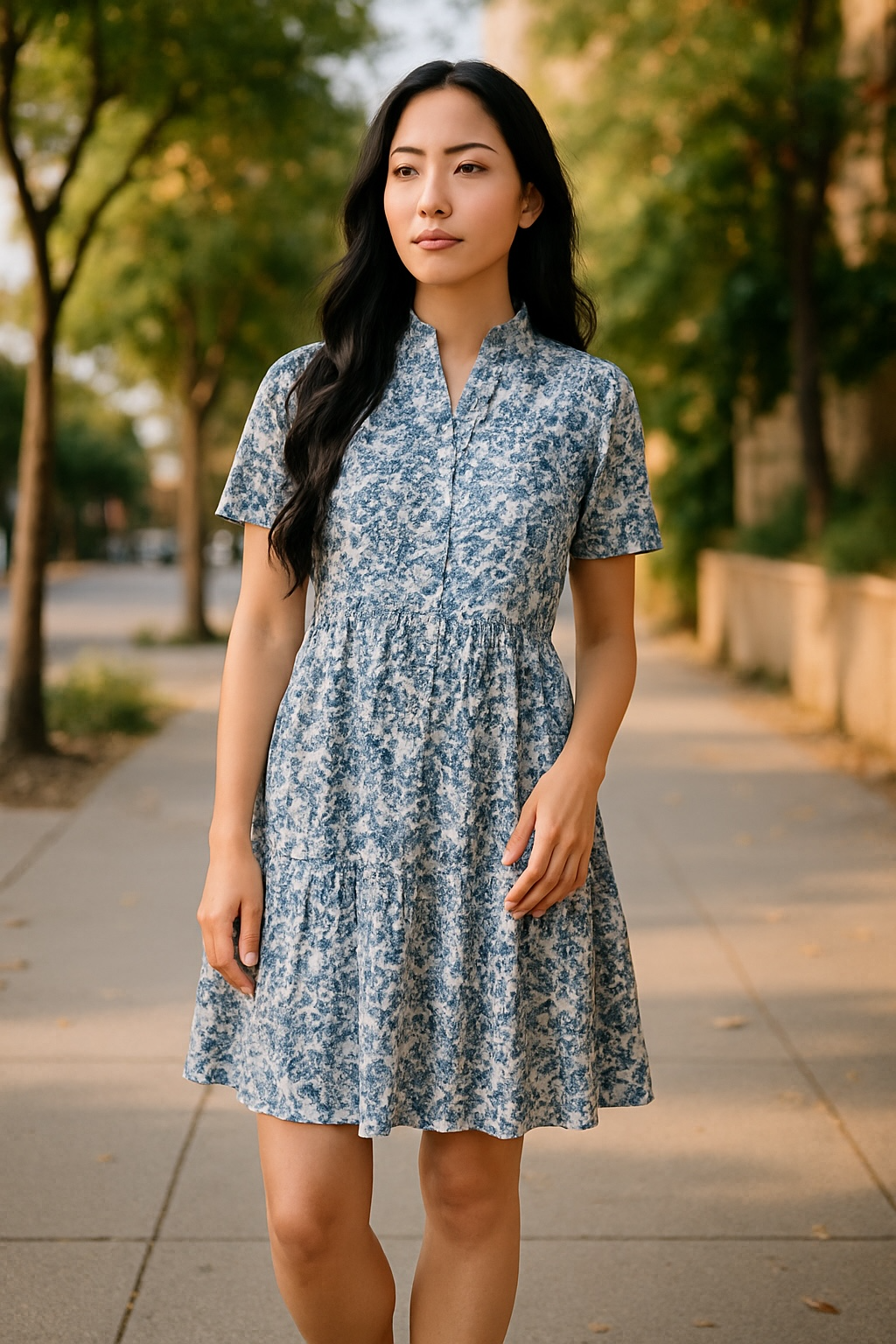 MSK-Floral Print Dress(petite small)
