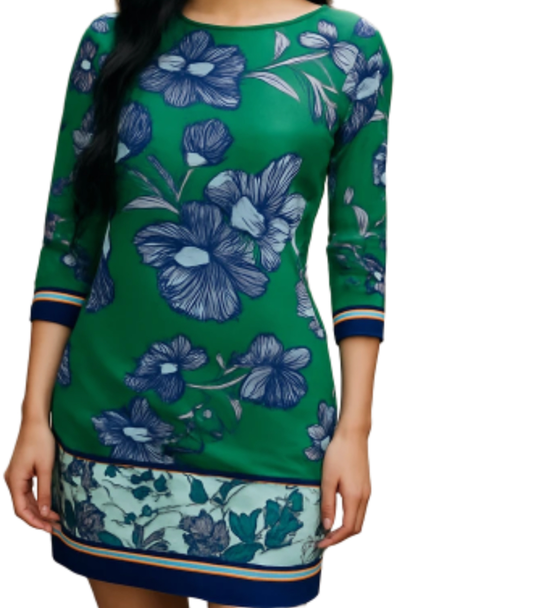 Floral Green Pencil Dress (size 4)