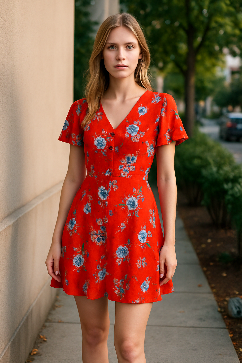 - Red Floral Dress (small petite)