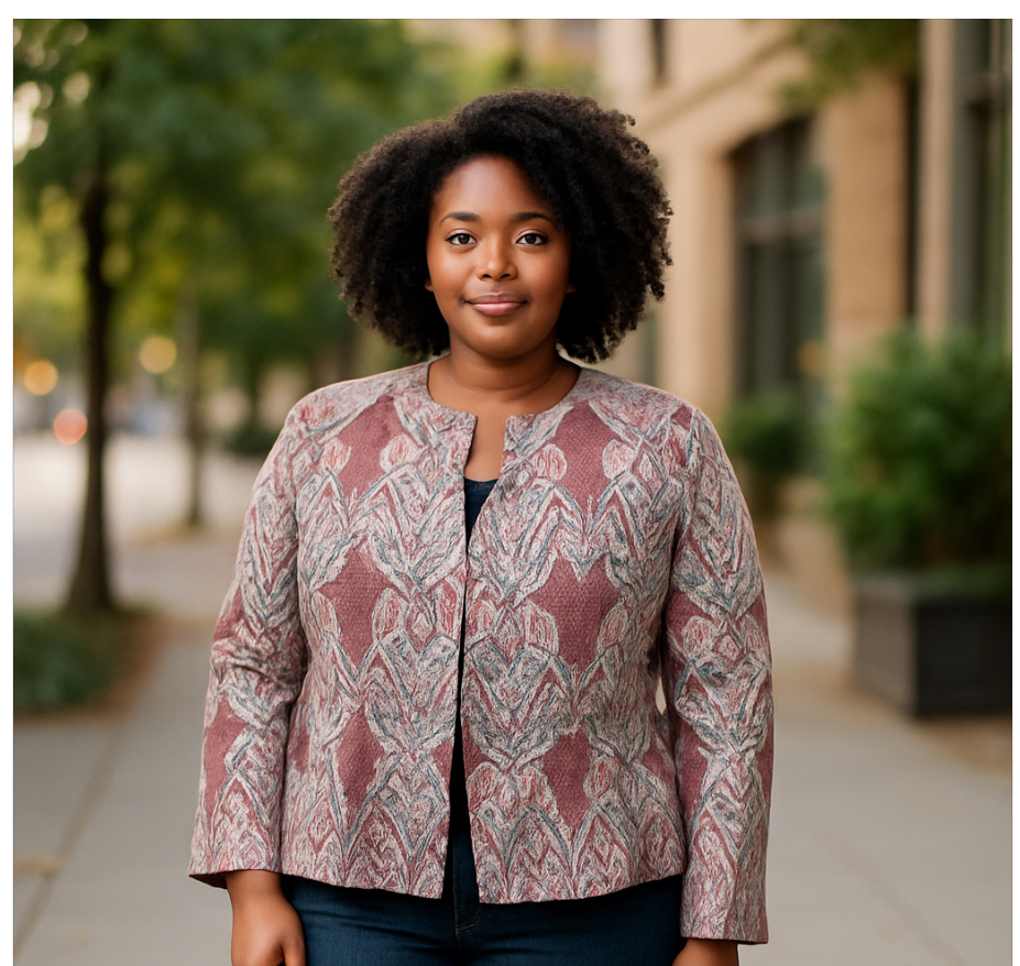 Ashro- Patterned Women's Blazer(16W)