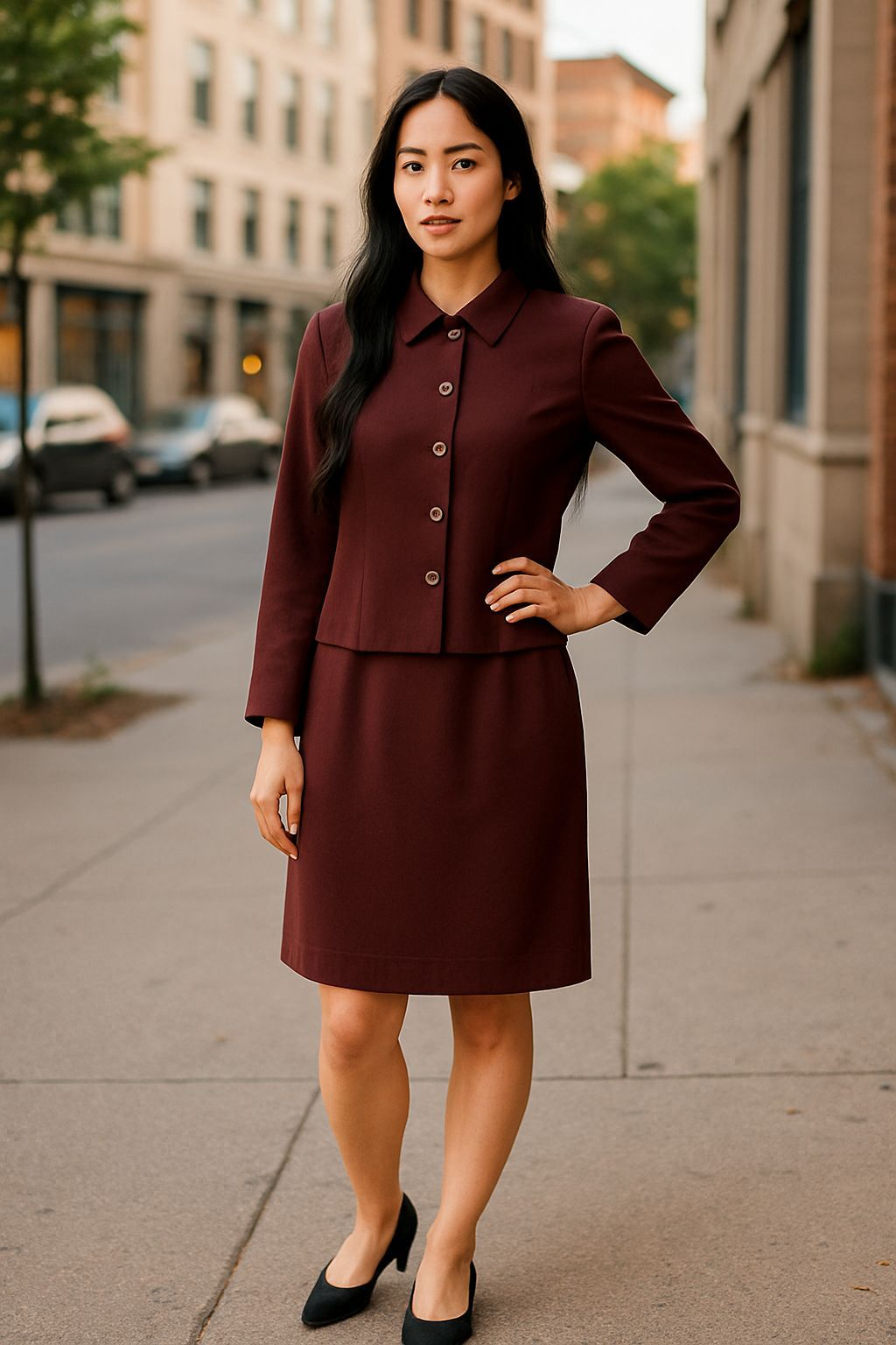 Kasper’s Women's Burgundy Two-Piece Suit