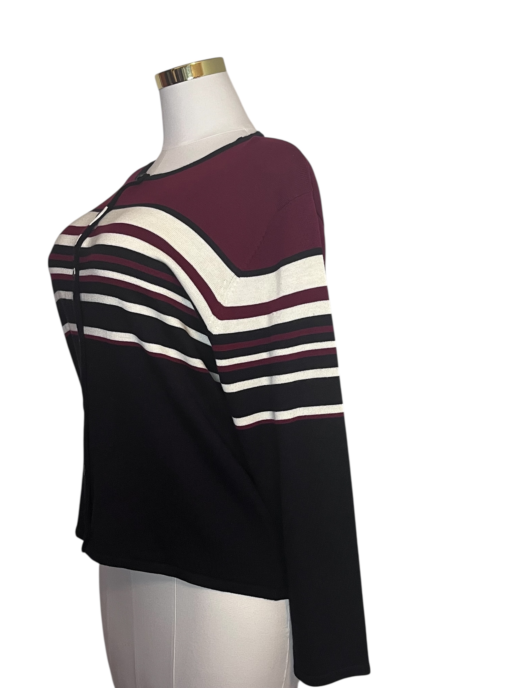 Dress Barn -Striped Button-Up Cardigan-XL