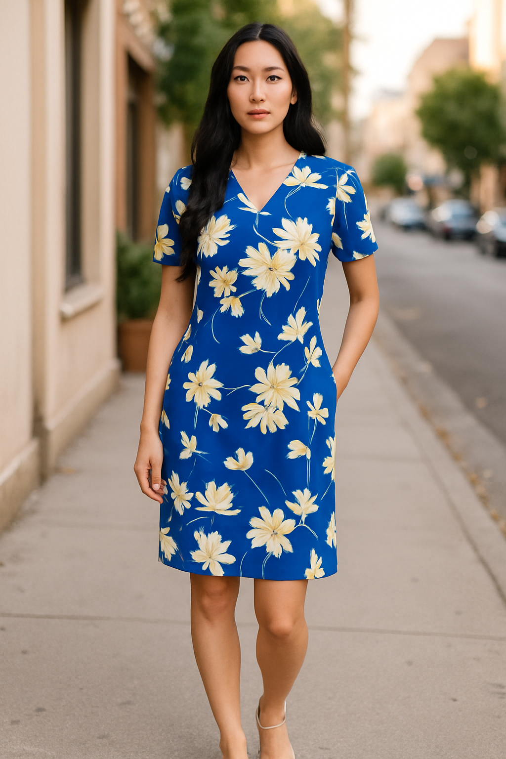 -Floral Print Dress size 4)