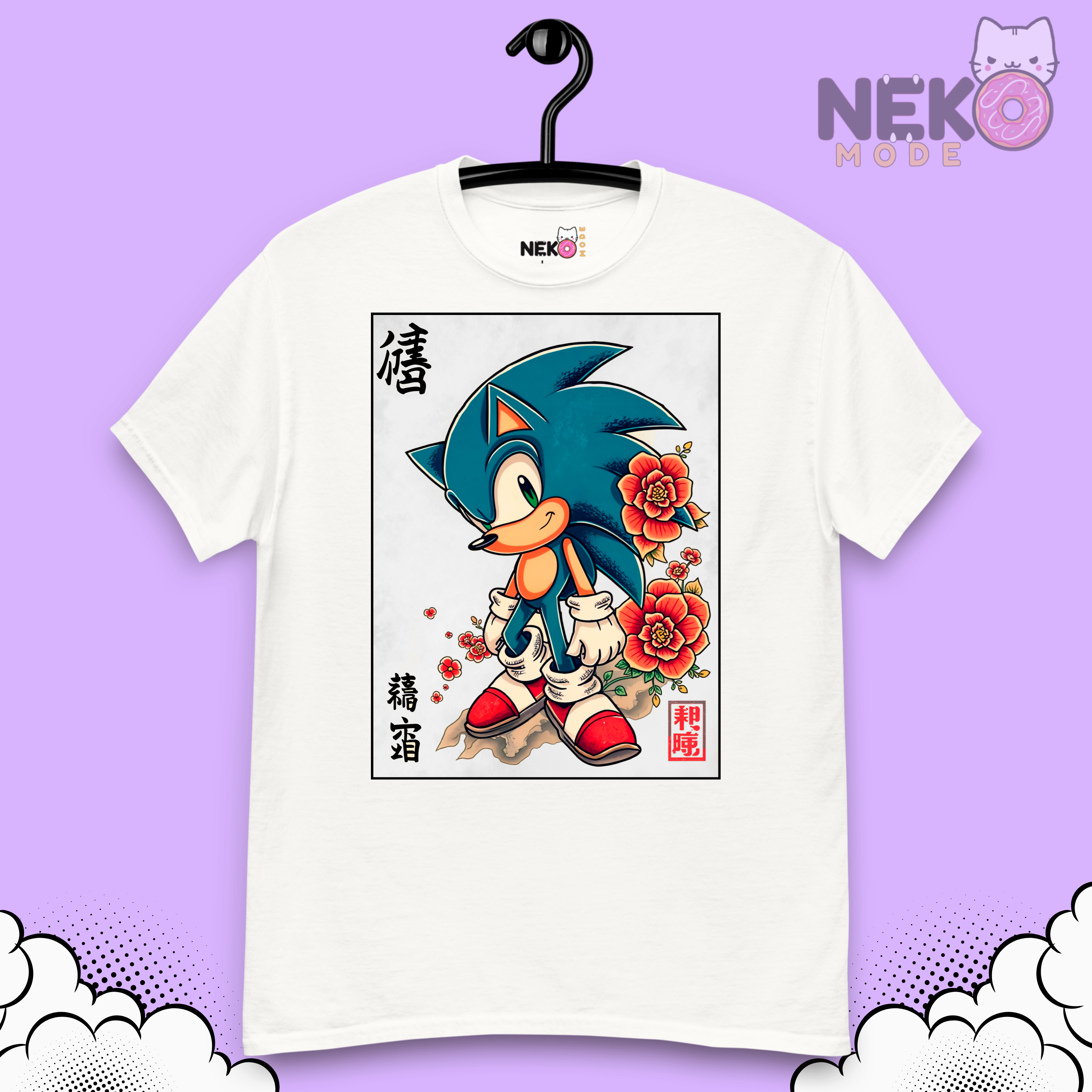 Camiseta con diseño de Sonic arte japones