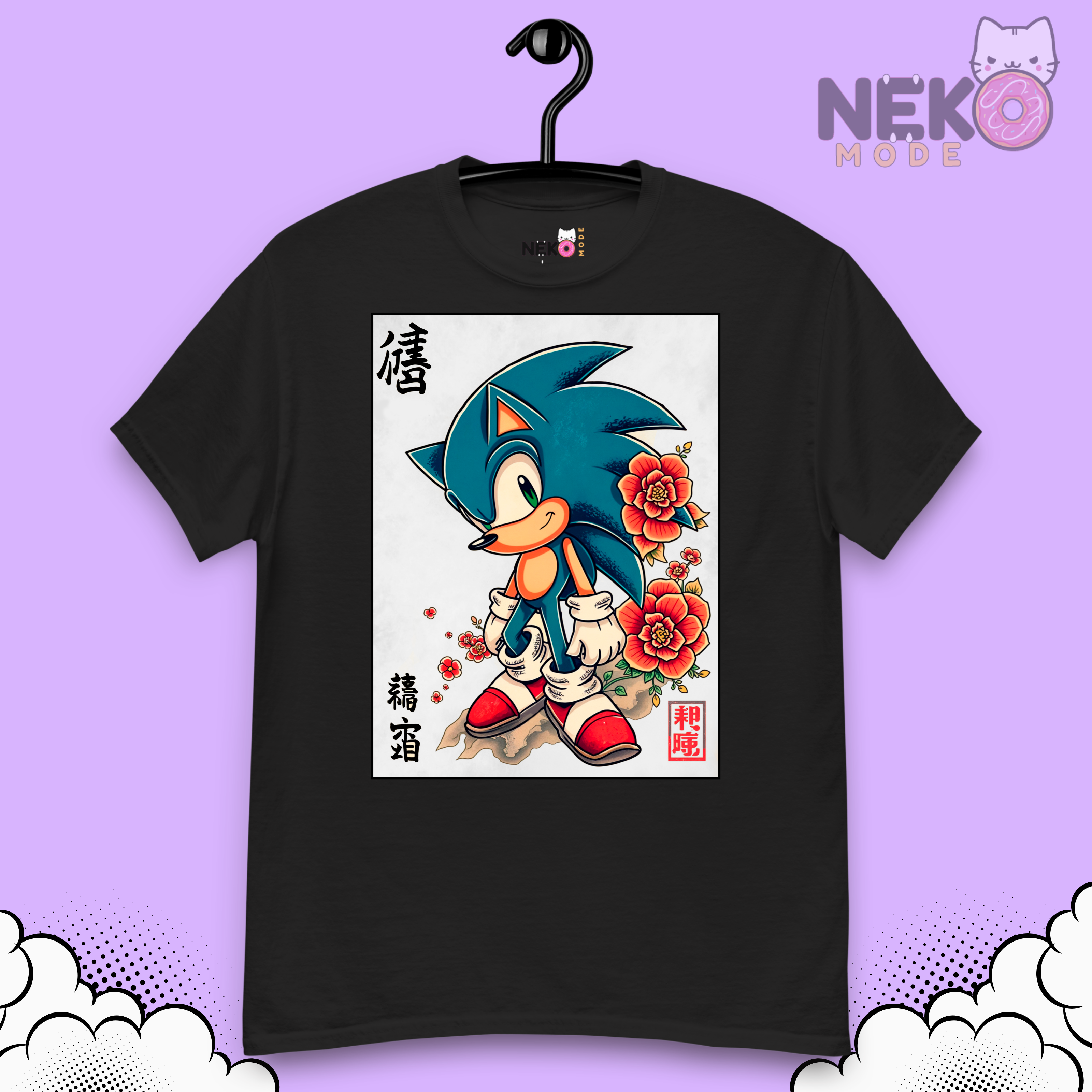 Camiseta con diseño de Sonic arte japones