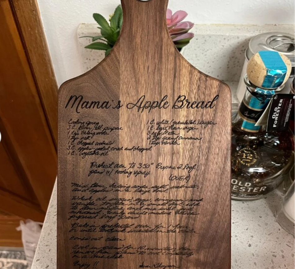 Handwriting cutting board, Recipe cutting board, Christmas gift, Handwritten board, Heirloom gift, charcuterie board, Grandma Gift, Mom gift
