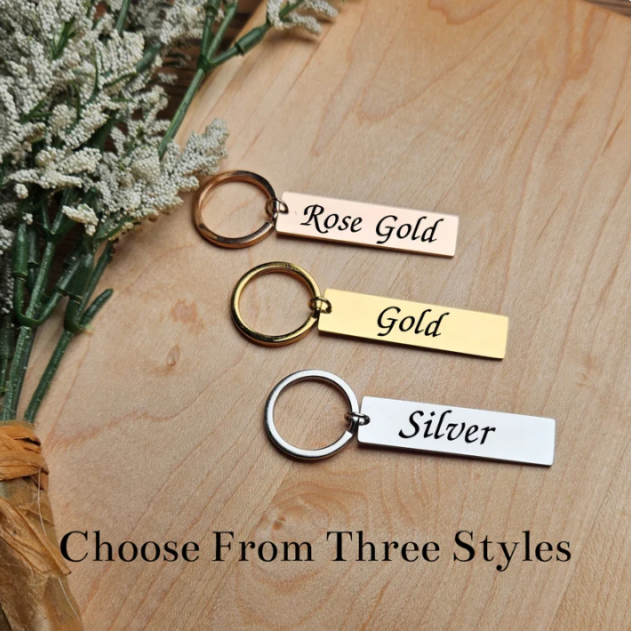 Customized Metal Keychain for Dad - Handwriting Keychain -Father's Day Personalized Gift - Engraved Name Keychain - Unique Keepsake