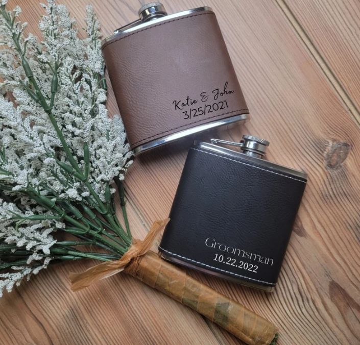 Personalized Flasks, Flask For Men, Wedding, Monogramed, Father's Day Gift, Leather Hip Flask, Hip Flask, Gift for Him , Groomsman Gift
