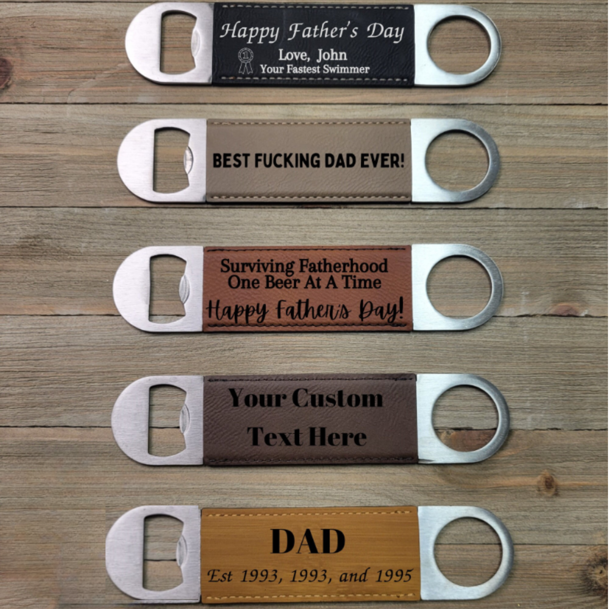 Personalized Bottle Opener, Father's Day Gift , Customized Bottle Opener, Gift For Dad, Leather Bottle Opener, Gift For Him