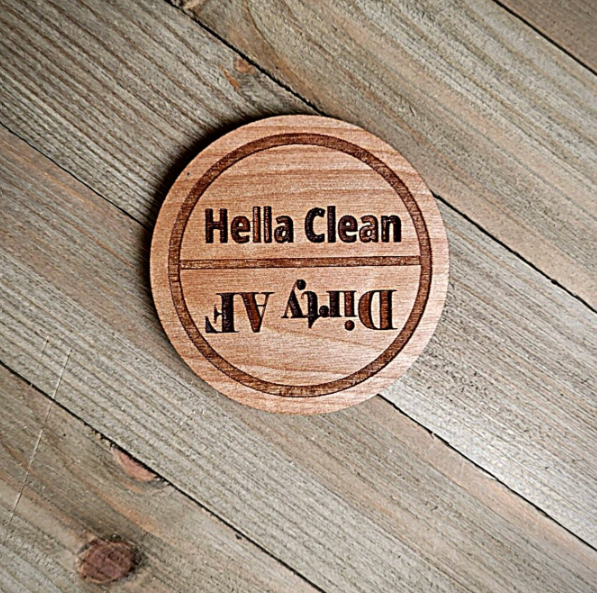 Personalized Dishwasher Sign – Farmhouse Style Home Decor - Dirty AF/ Clean