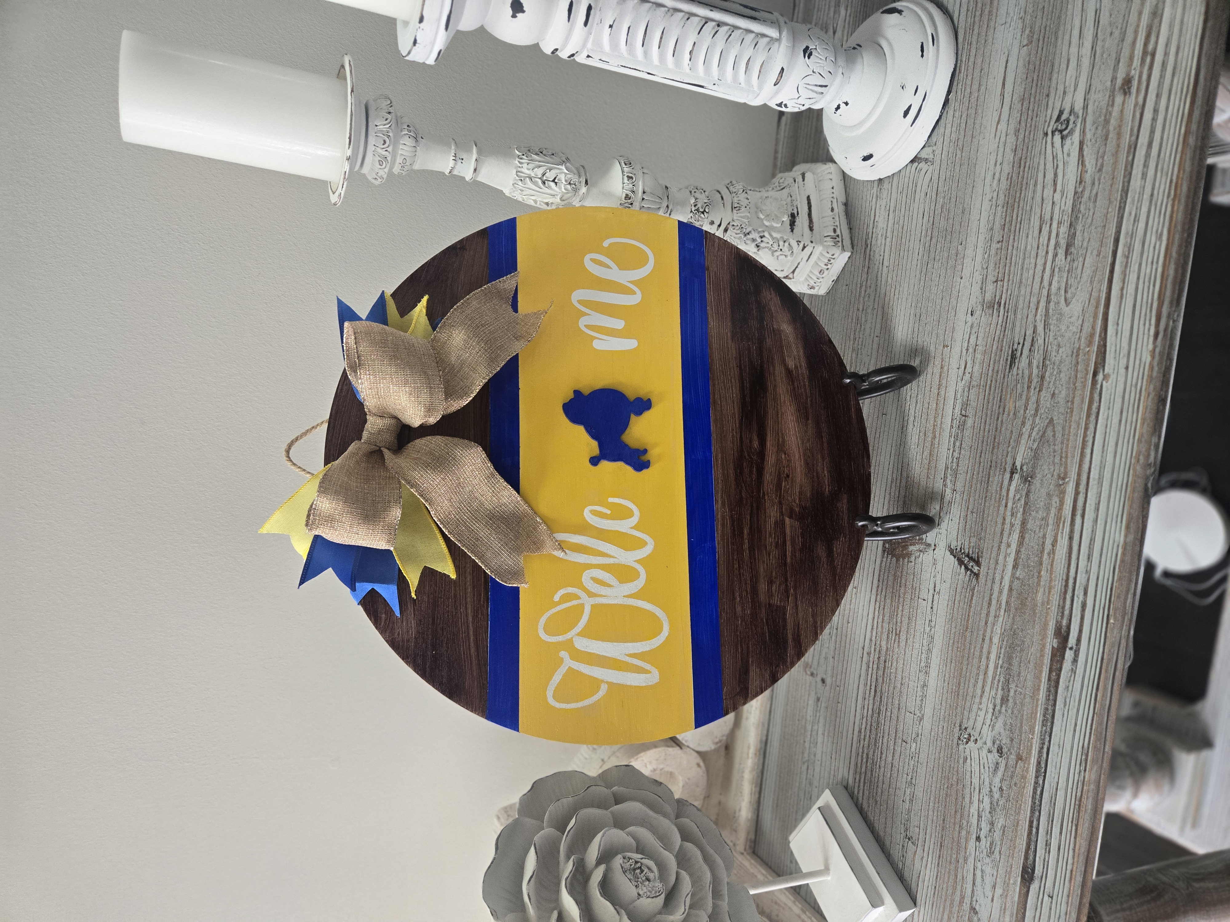 Welcome Sign in D9 Sorority Colors