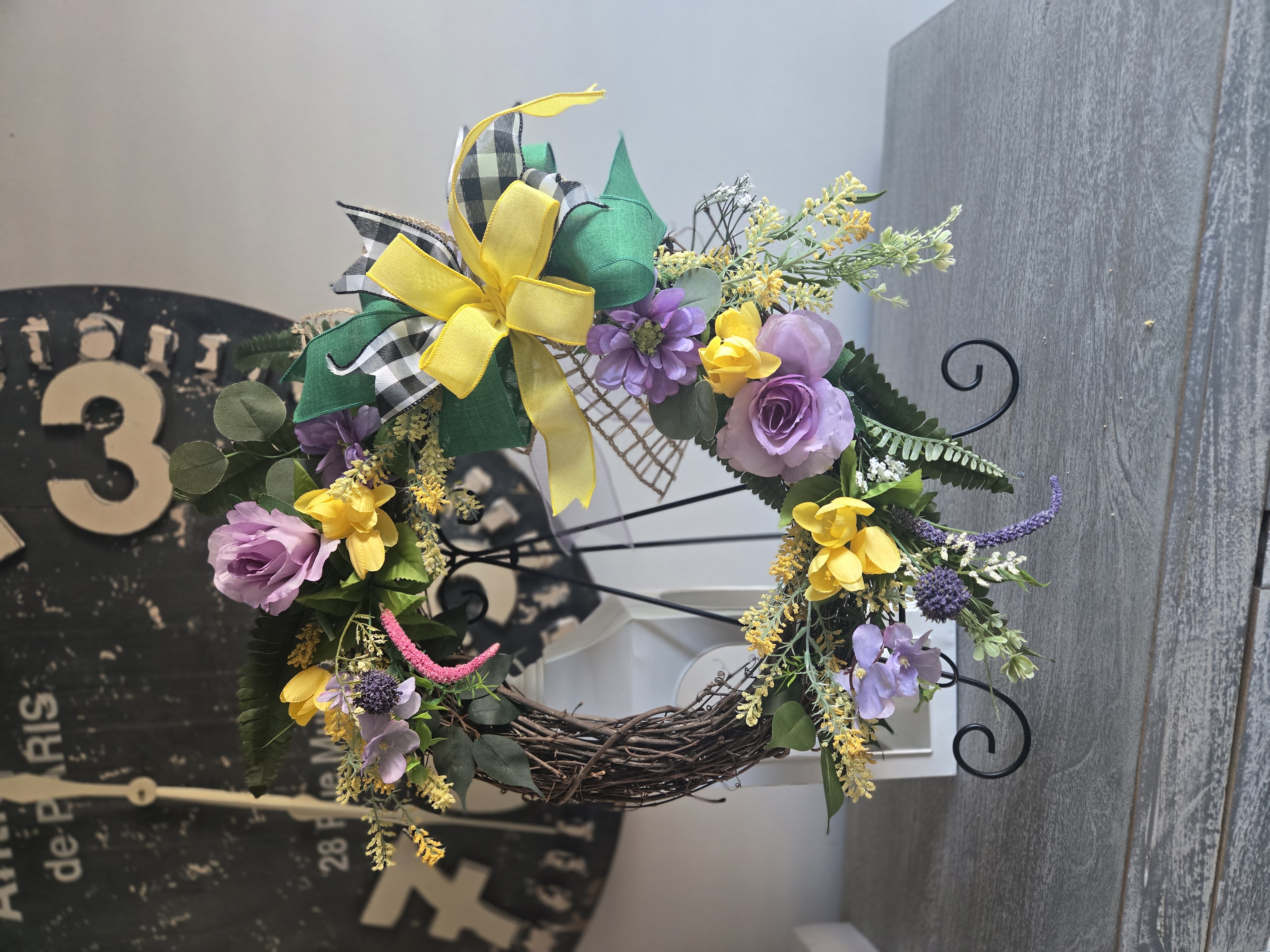 Spring Floral Grapevine Wreath