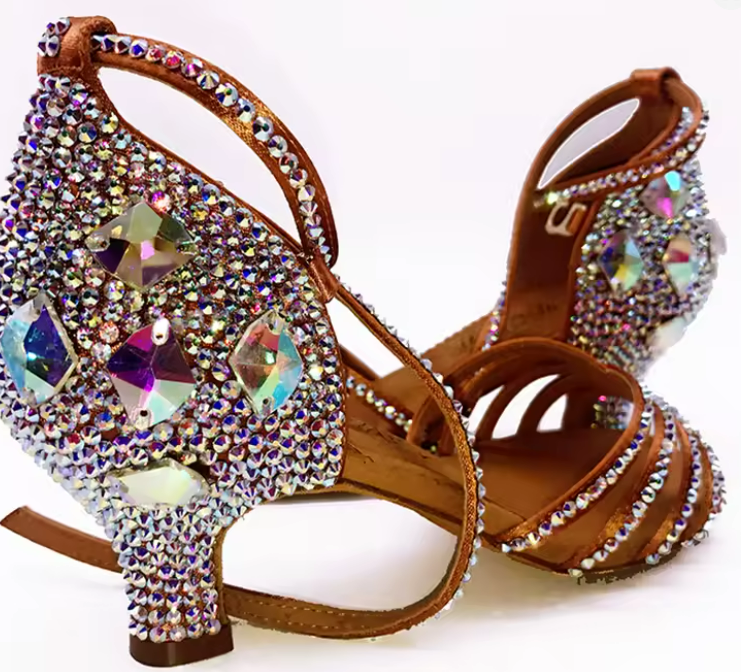 Rhinestone Latin Dance Shoes 8.5 cm heel 5.5 and 7.5