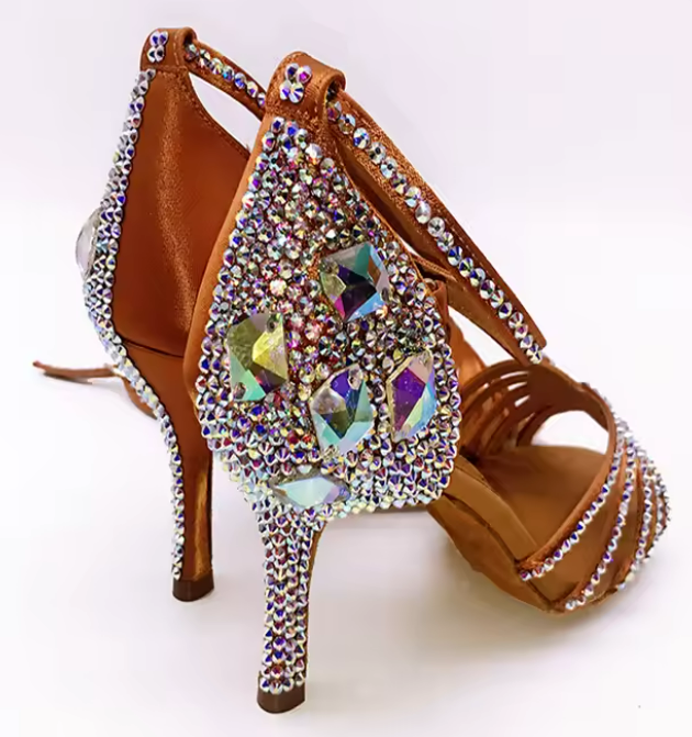 Rhinestone Latin Dance Shoes 8.5 cm heel 5.5 and 7.5